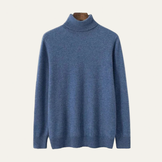 Pull à col roulé en maille lisse pour homme