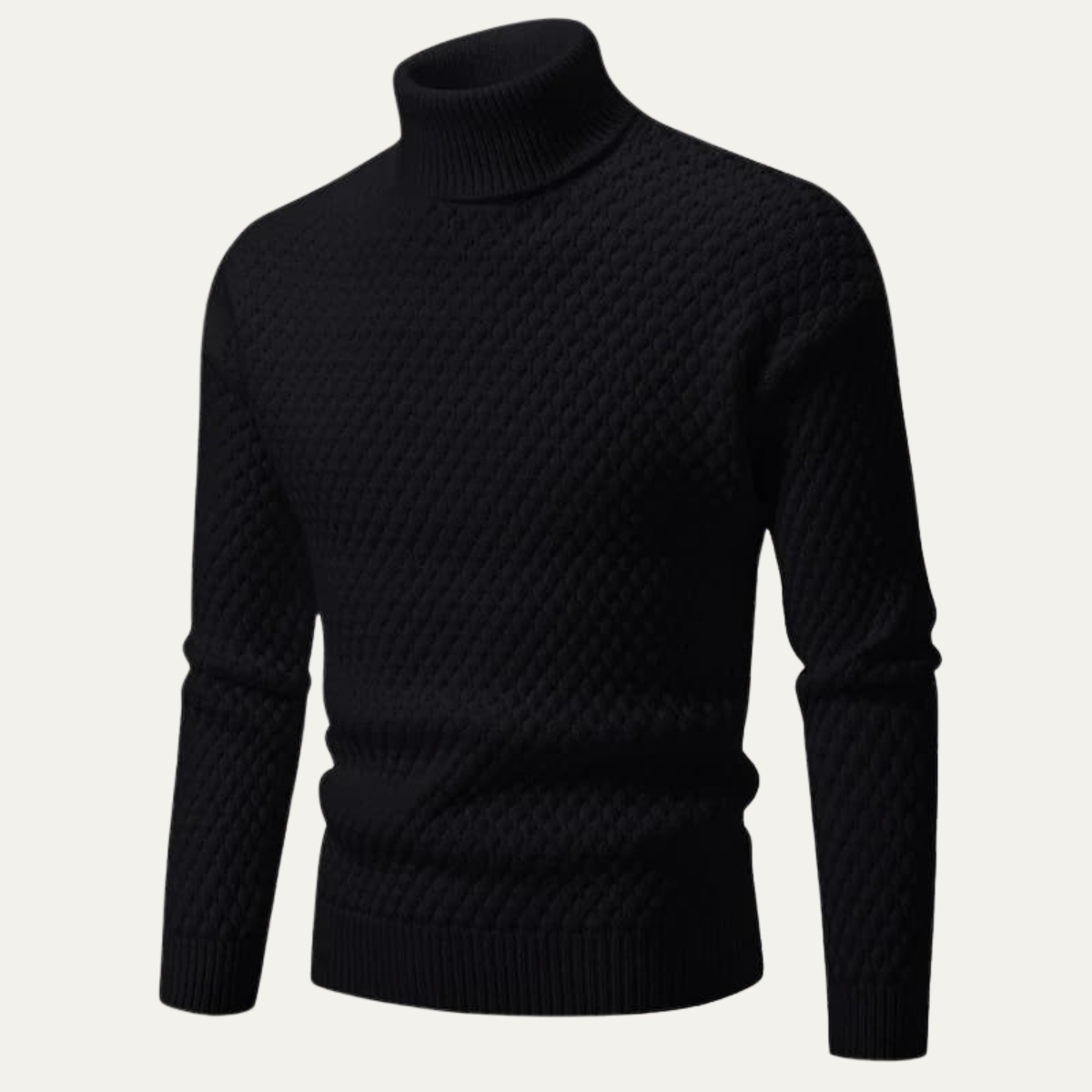 Pull à col roulé épais à motif losanges pour homme