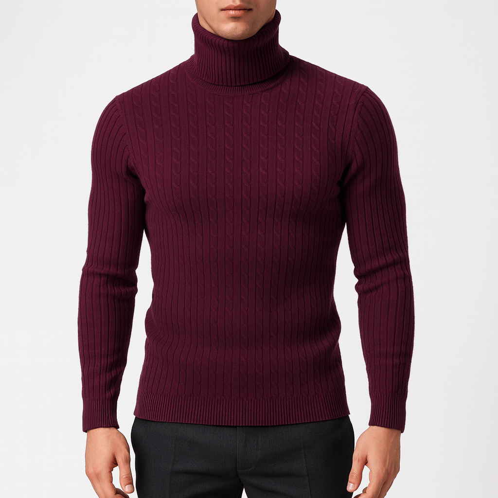 Pull à col roulé épais pour homme