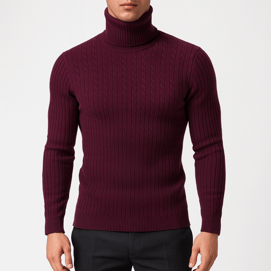 Pull à col roulé épais pour homme