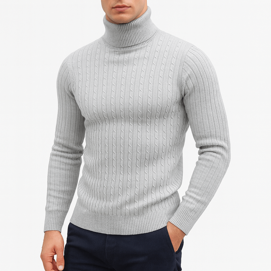 Pull à col roulé épais pour homme