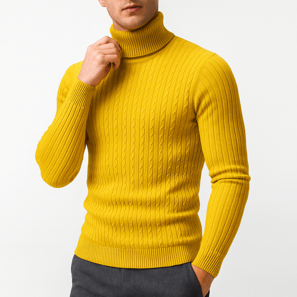 Pull à col roulé épais pour homme