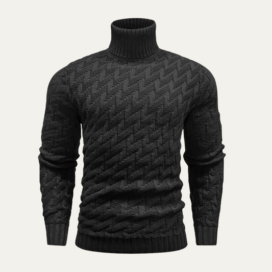 Pull à col roulé géométrique pour homme
