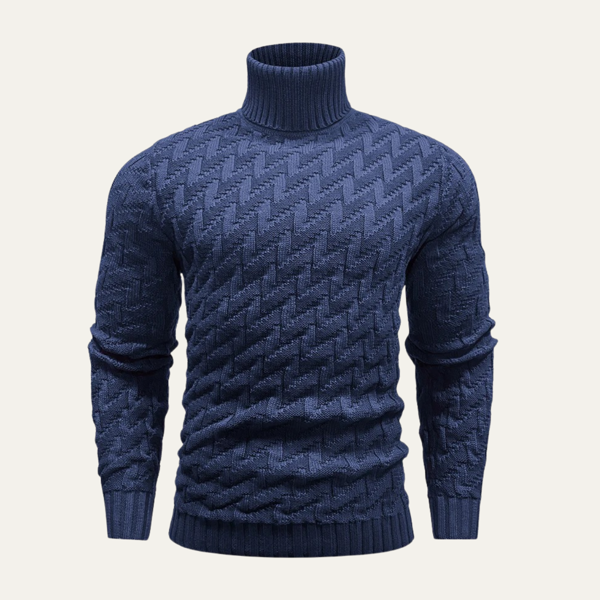 Pull à col roulé géométrique pour homme