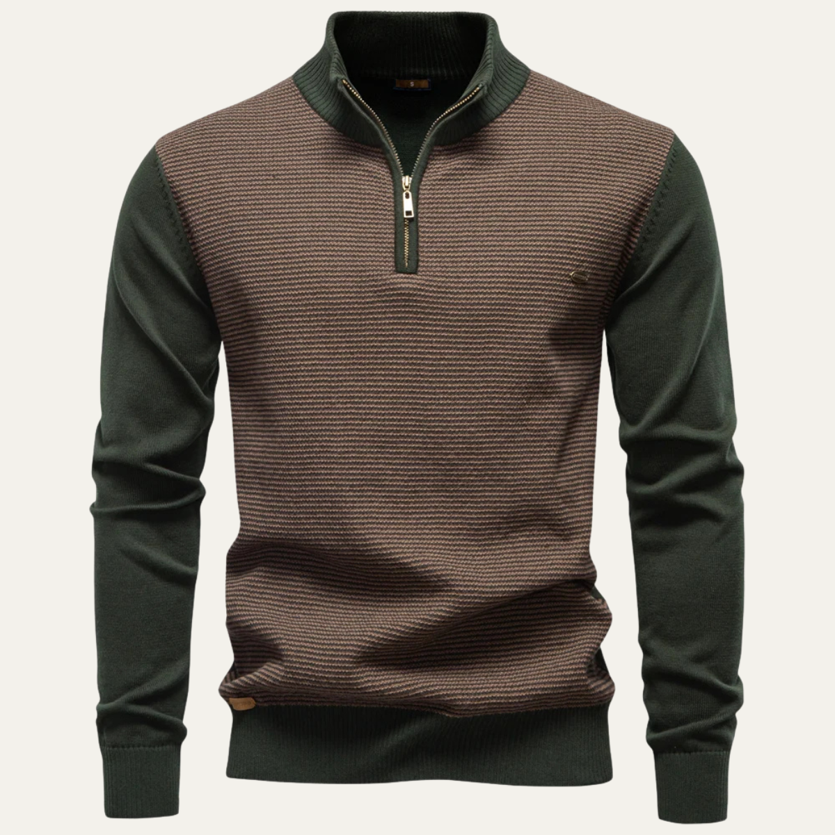 Pull à col zippé color block pour homme