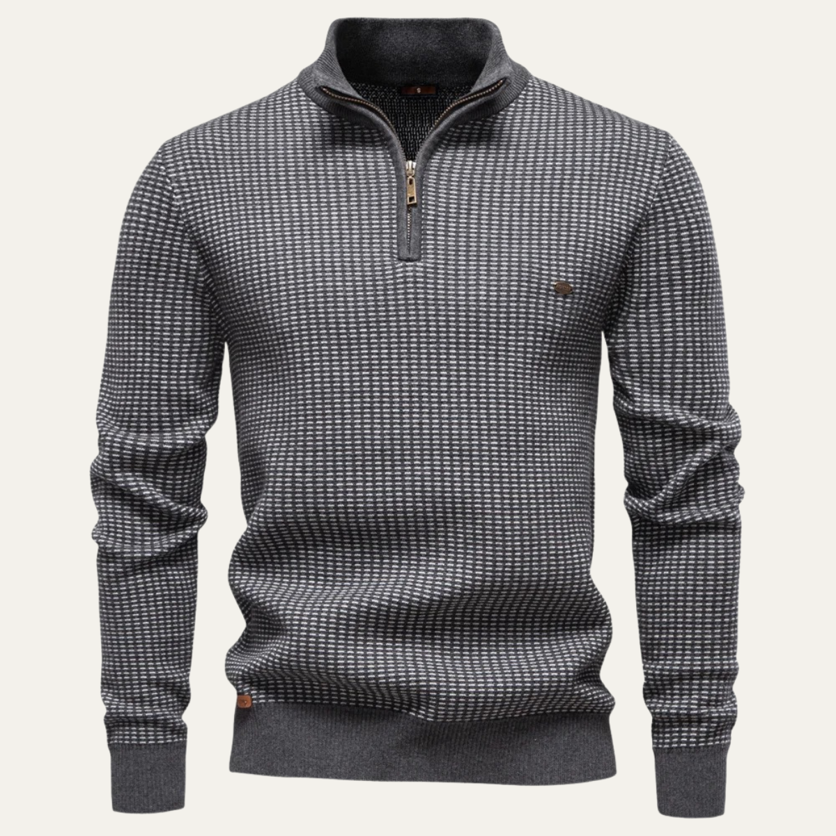 Pull à demi-zip texturé pour homme