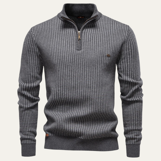 Pull à demi-zip texturé pour homme