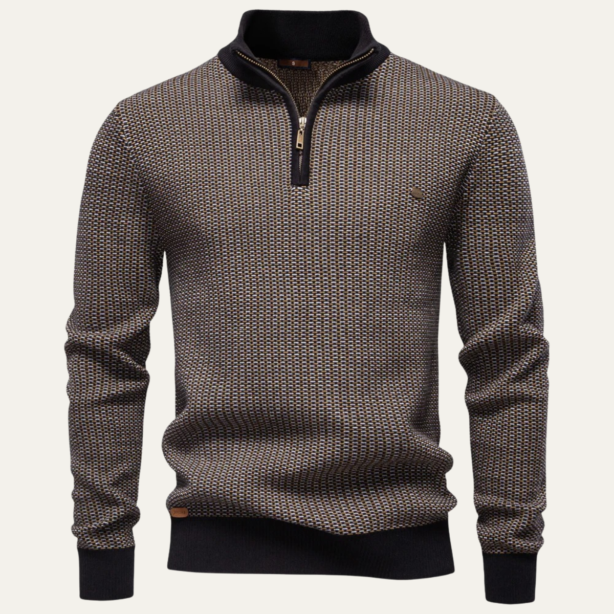 Pull à demi-zip texturé pour homme