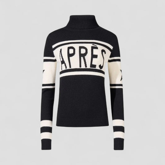Pull après-ski femme à col roulé en laine mérinos