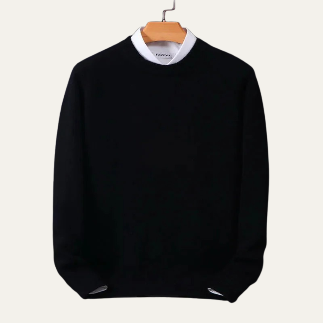 Pull classique à col rond pour homme