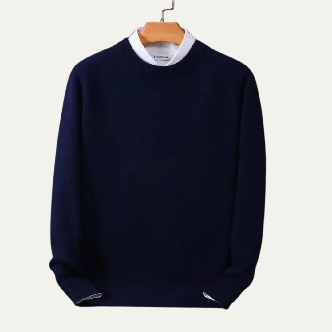 Pull classique à col rond pour homme