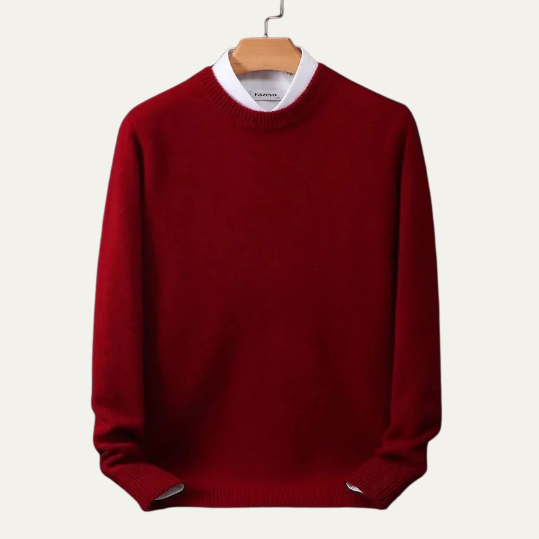 Pull classique à col rond pour homme