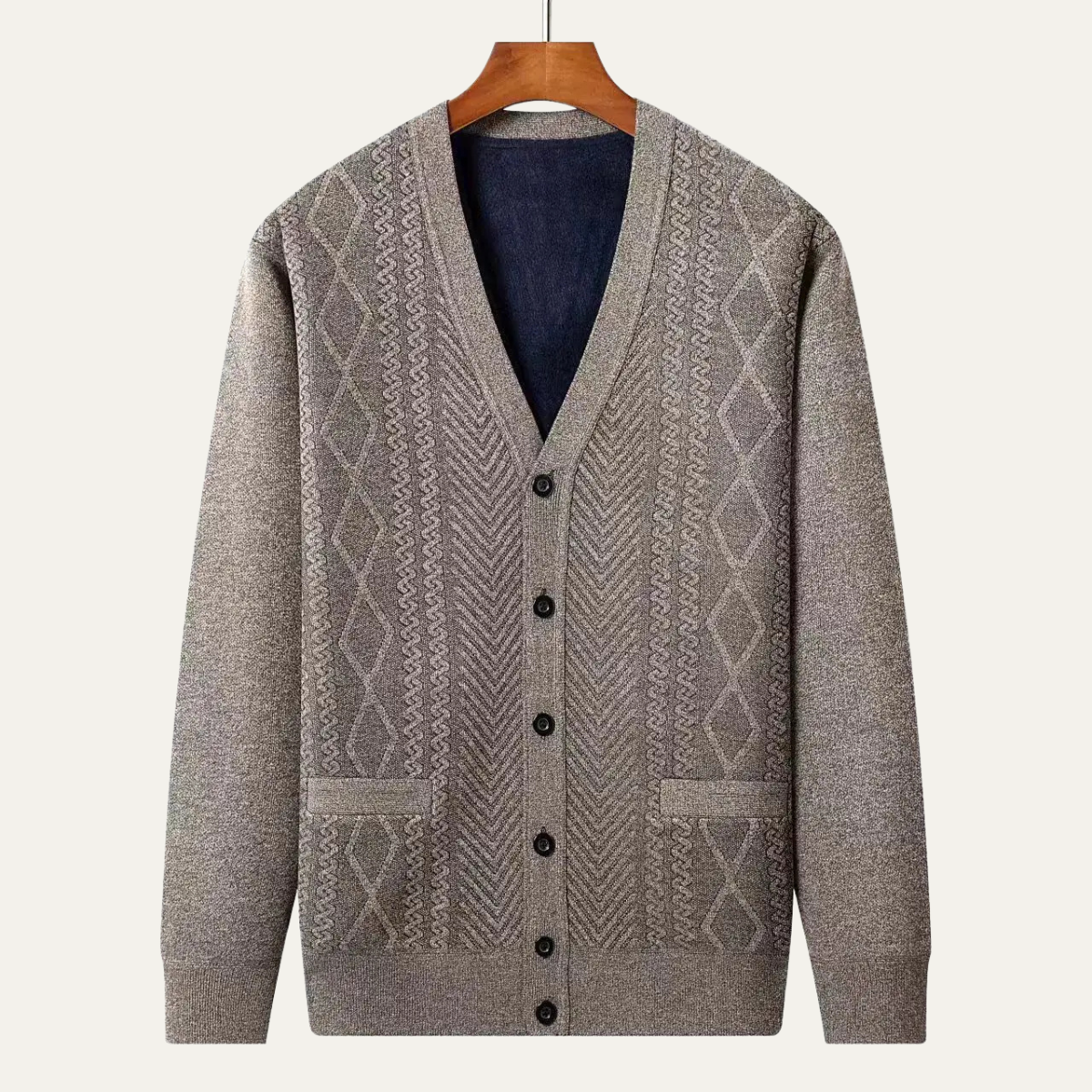 Pull classique à col zippé pour homme