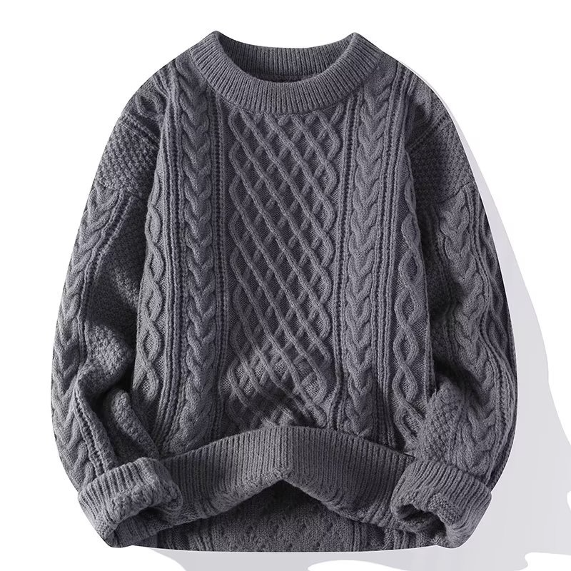 Pull classique à grosses mailles torsadées pour femme