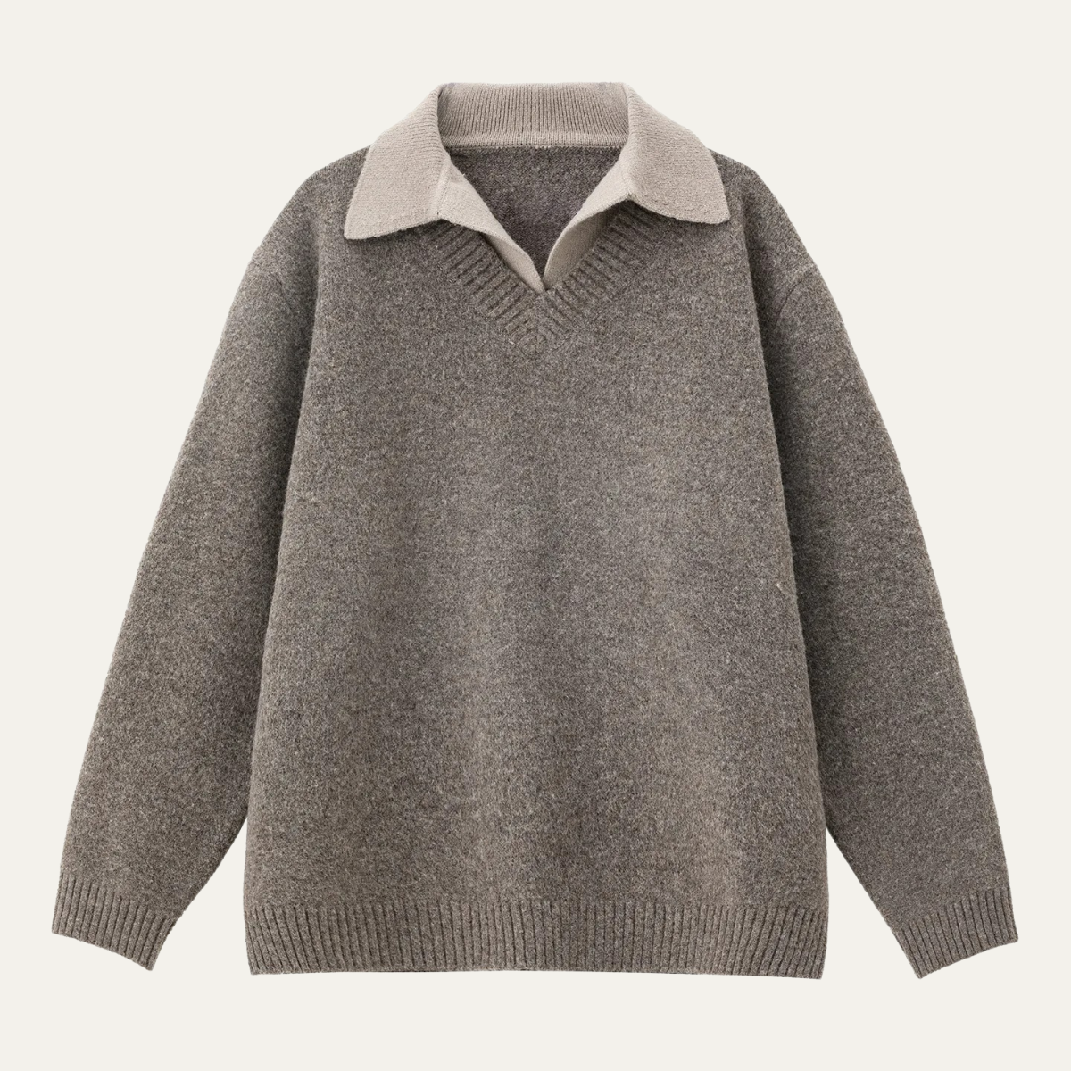 Pull col V décontracté à plusieurs épaisseurs pour homme