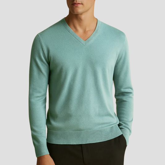 Pull col V en maille fine pour homme