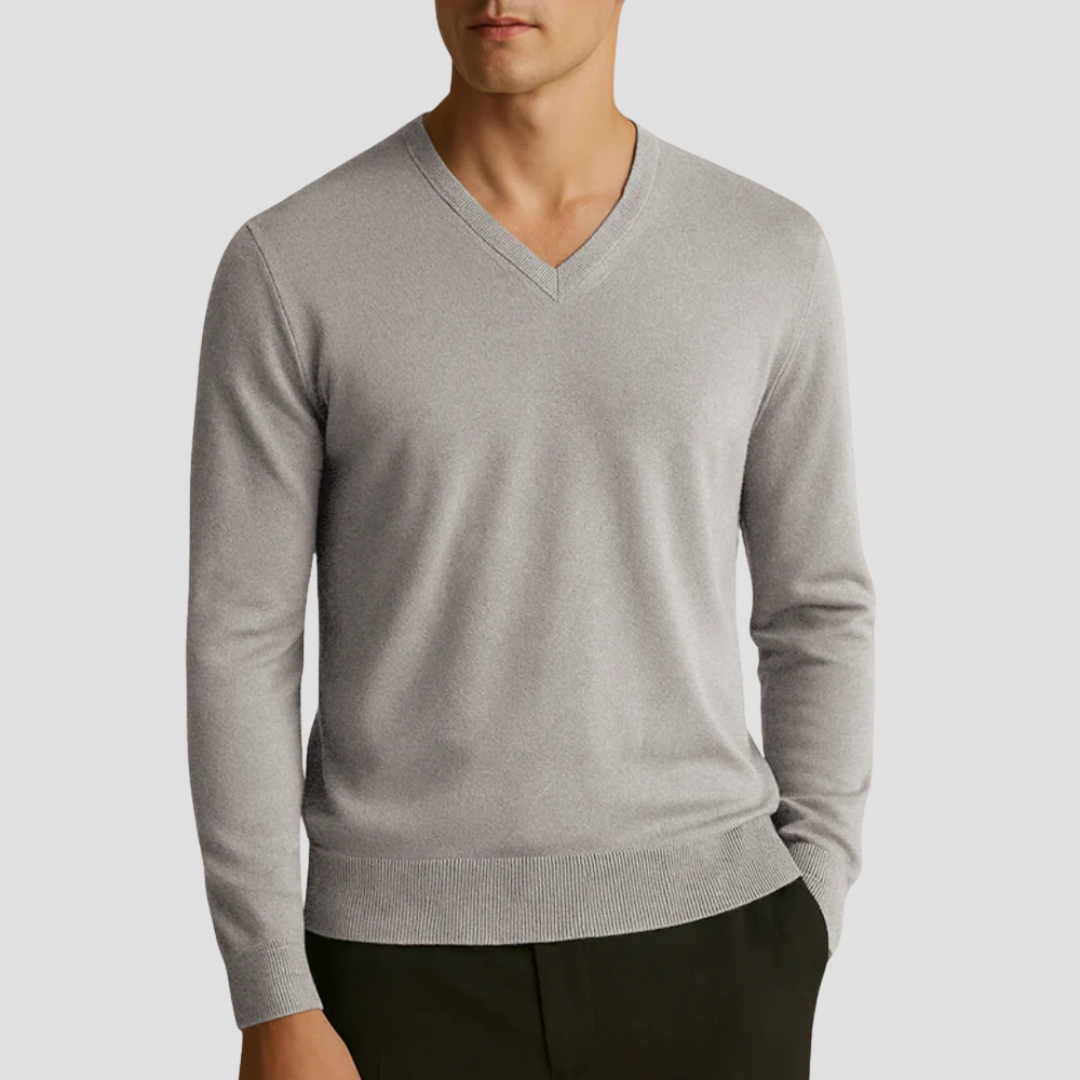 Pull col V en maille fine pour homme