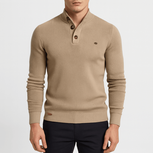 Pull col montant en coton pour homme