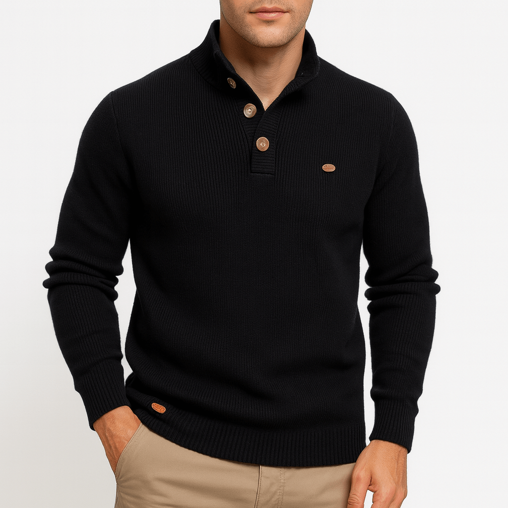 Pull col montant en coton pour homme