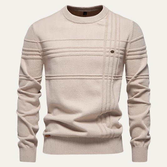 Pull col rond à motif quadrillé pour homme
