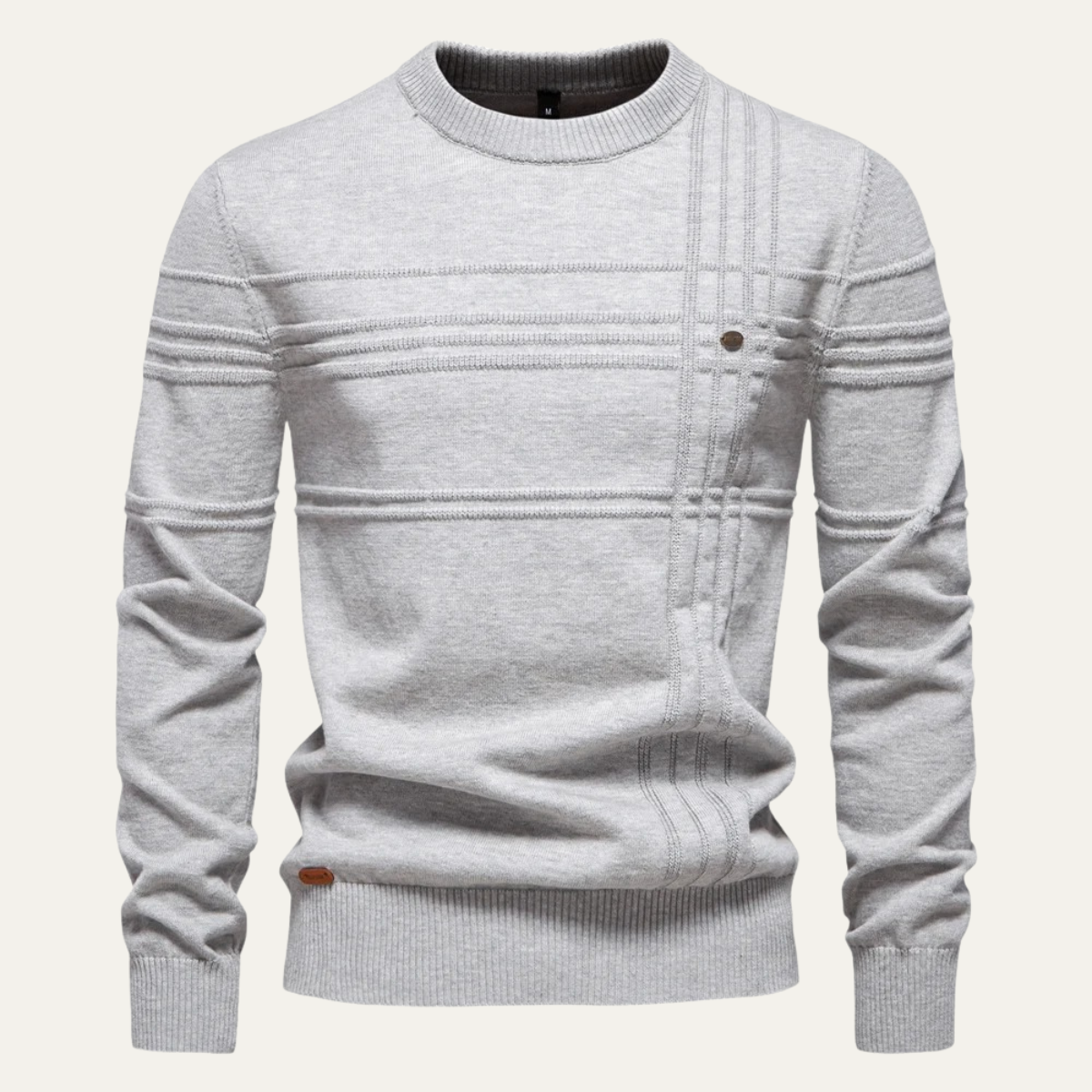 Pull col rond à motif quadrillé pour homme