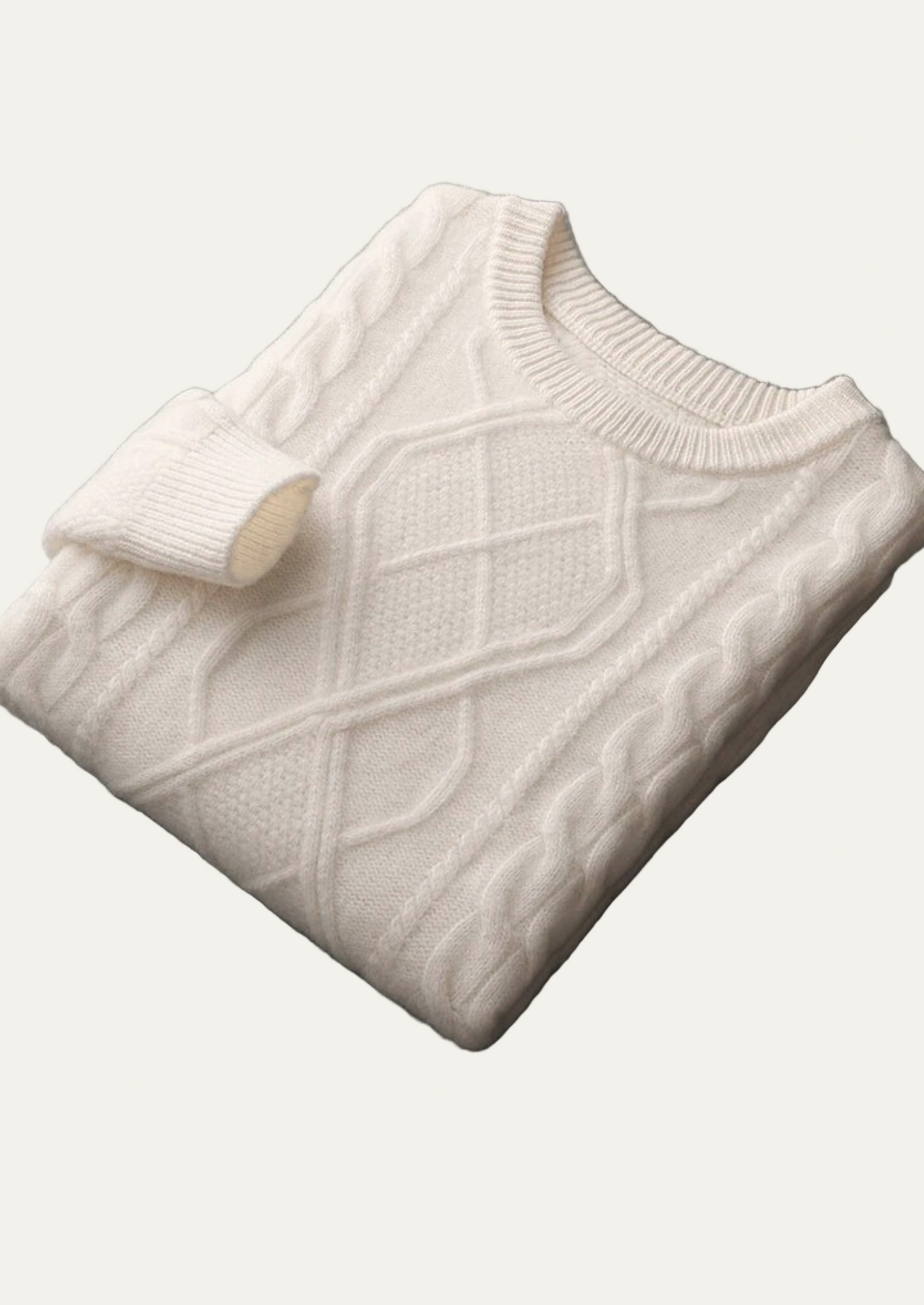 Pull col rond chaud en maille torsadée pour homme