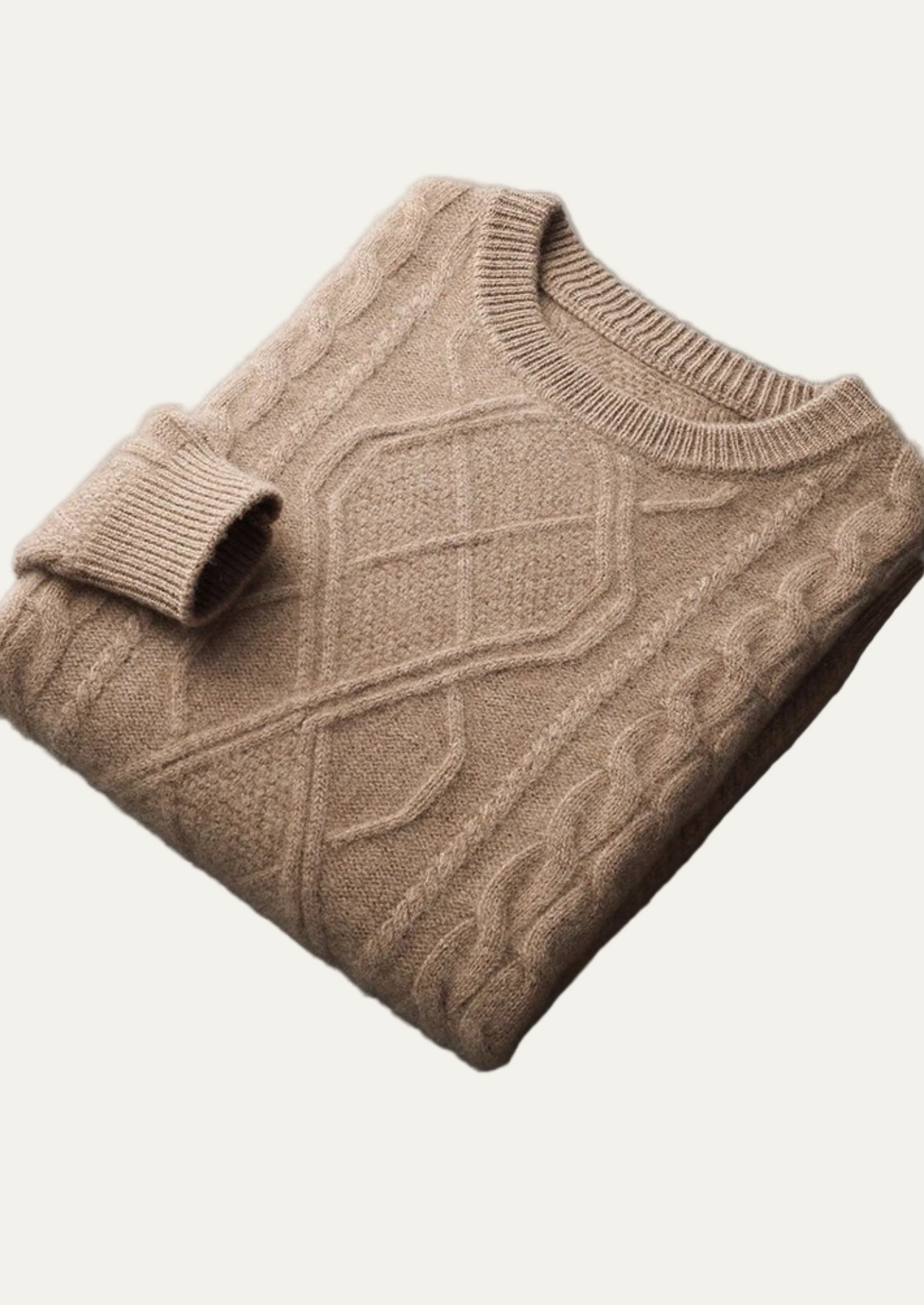 Pull col rond chaud en maille torsadée pour homme