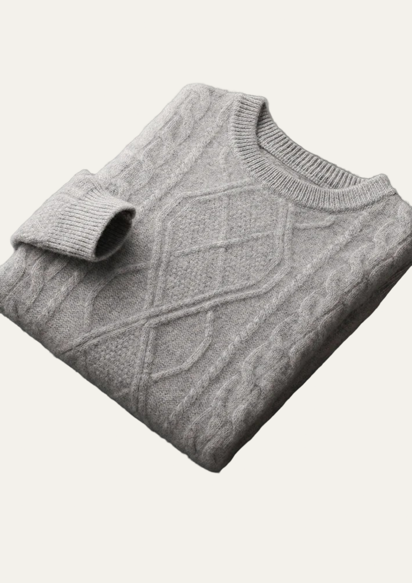 Pull col rond chaud en maille torsadée pour homme
