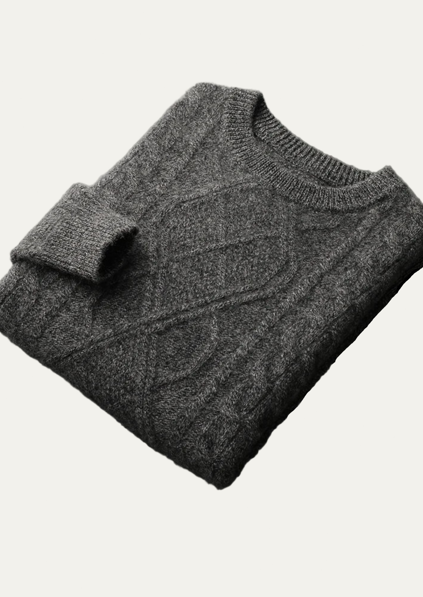 Pull col rond chaud en maille torsadée pour homme