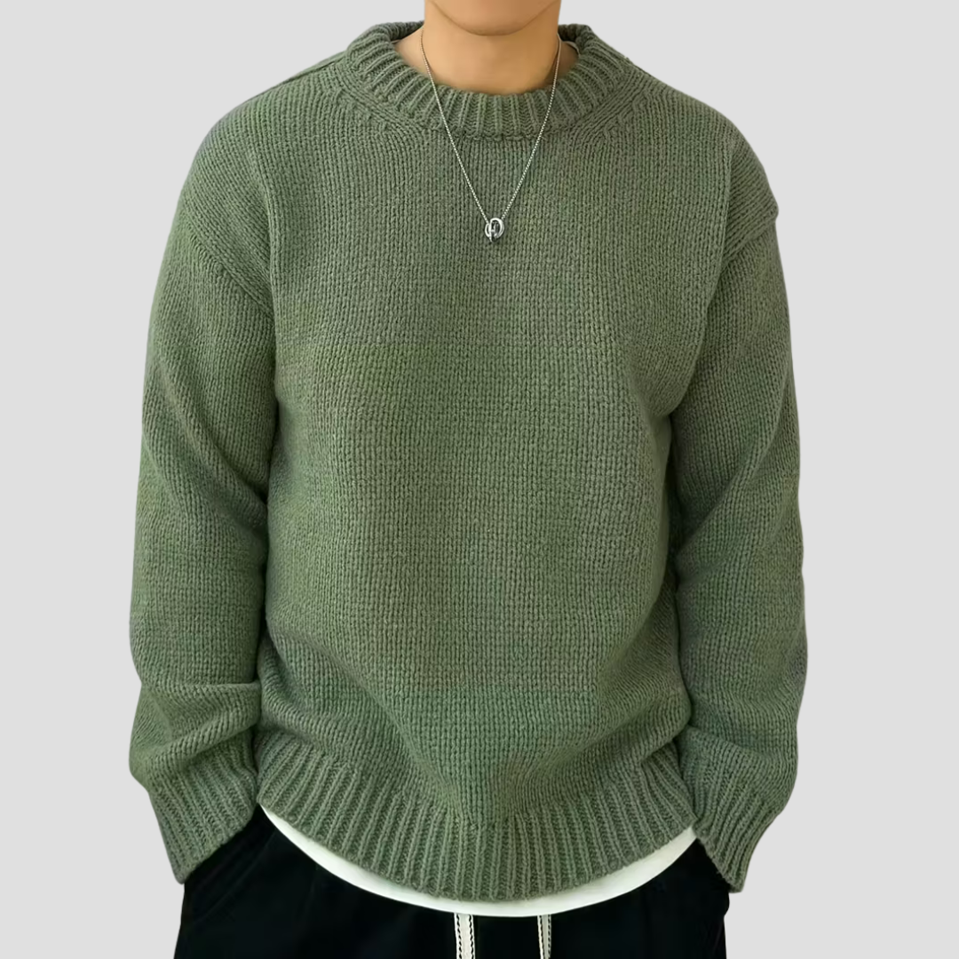 Pull col rond en grosse maille pour homme
