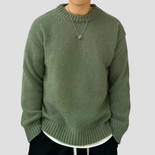 Pull col rond en grosse maille pour homme