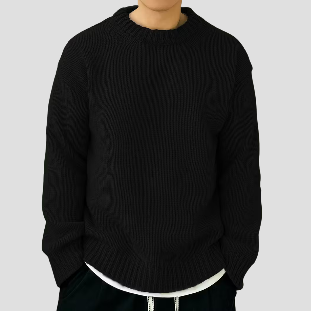 Pull col rond en grosse maille pour homme