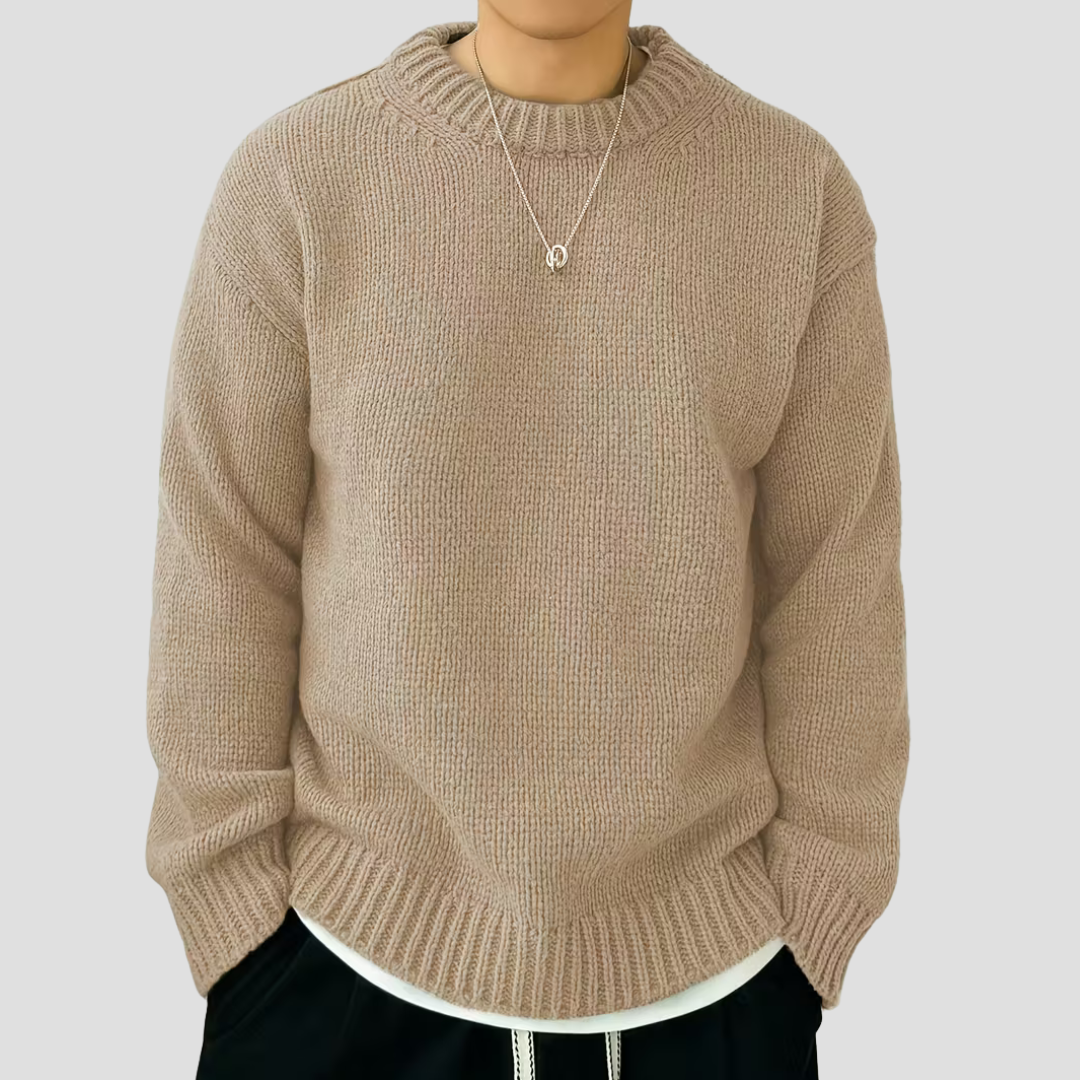 Pull col rond en grosse maille pour homme