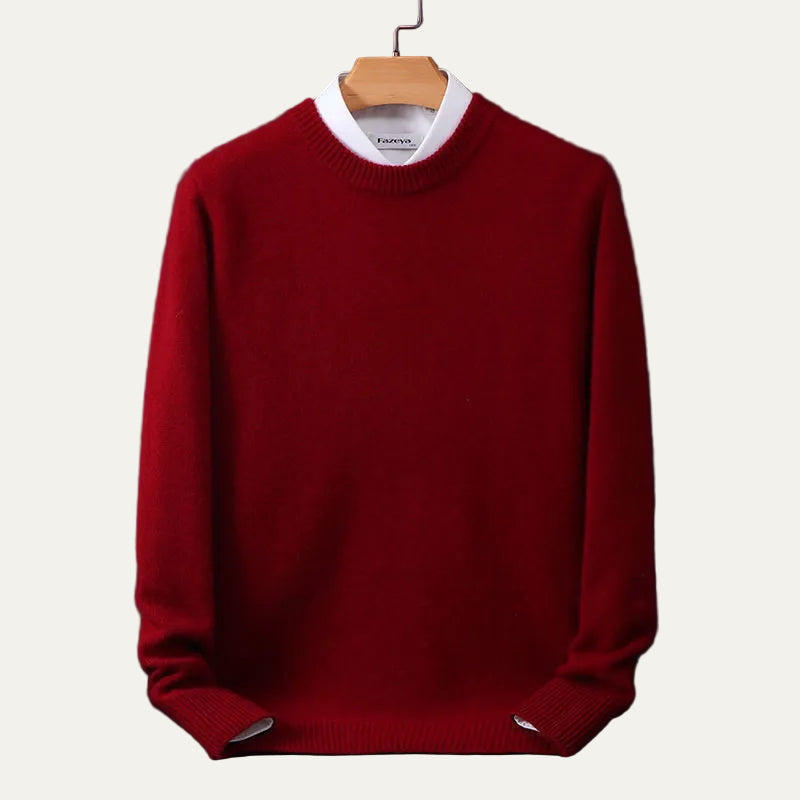 Pull col rond en maille raffinée pour homme