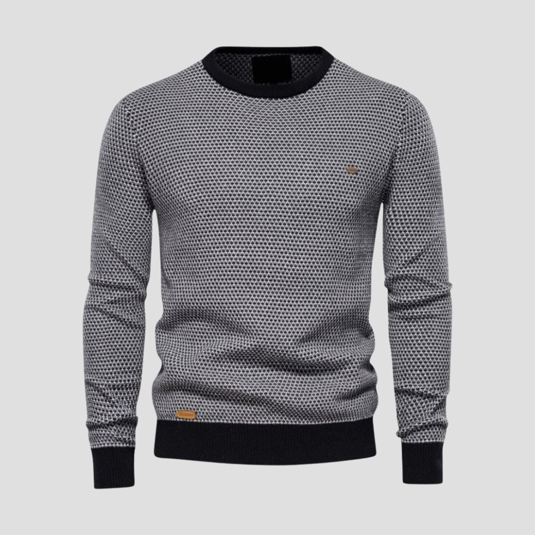 Pull col rond en maille texturée pour homme