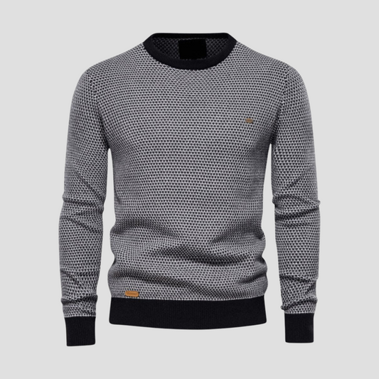 Pull col rond en maille texturée pour homme