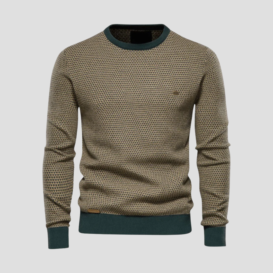 Pull col rond en maille texturée pour homme