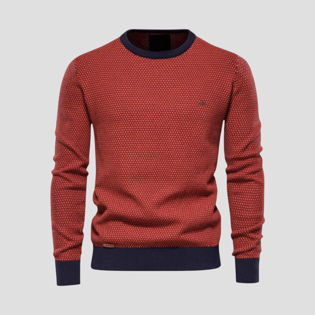 Pull col rond en maille texturée pour homme