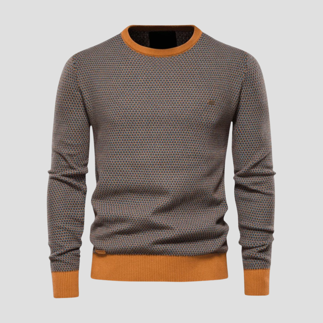 Pull col rond en maille texturée pour homme