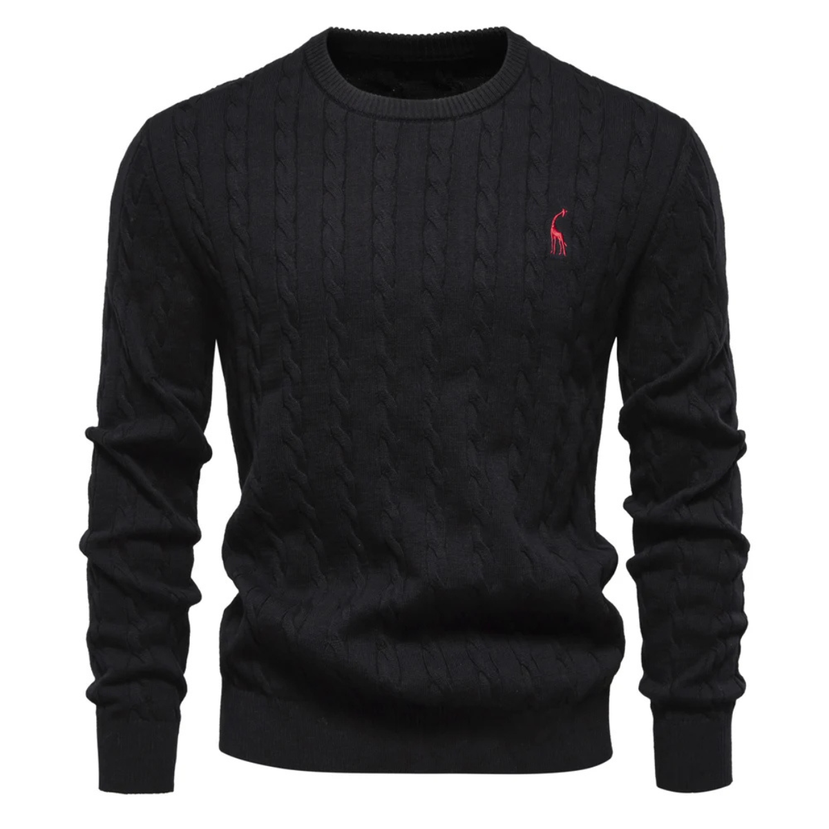 Pull col rond en maille torsadée pour homme