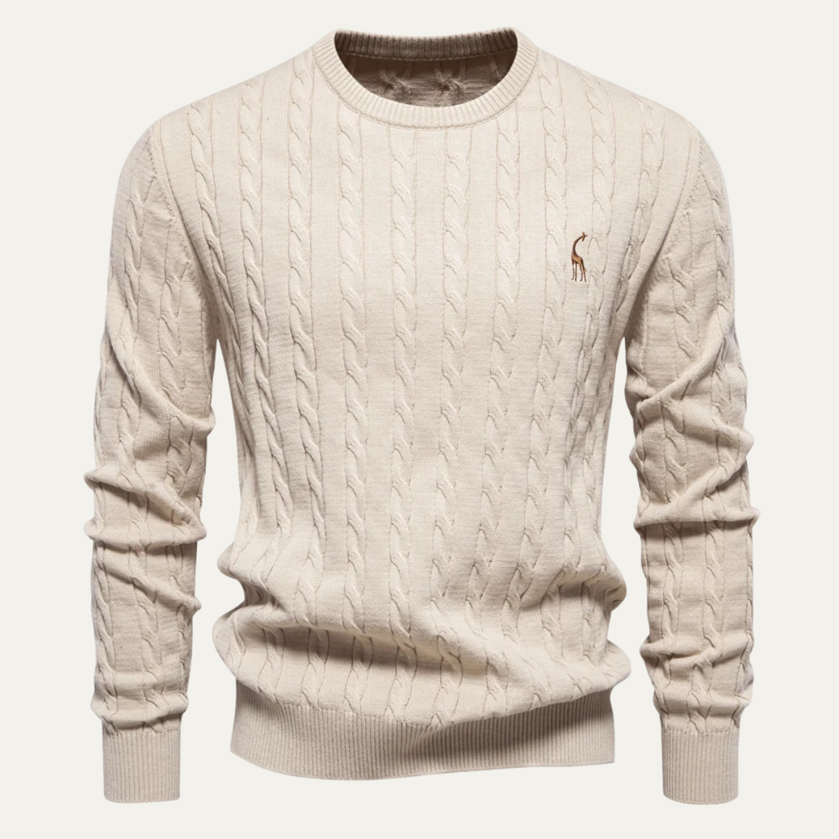 Pull col rond en maille torsadée pour homme