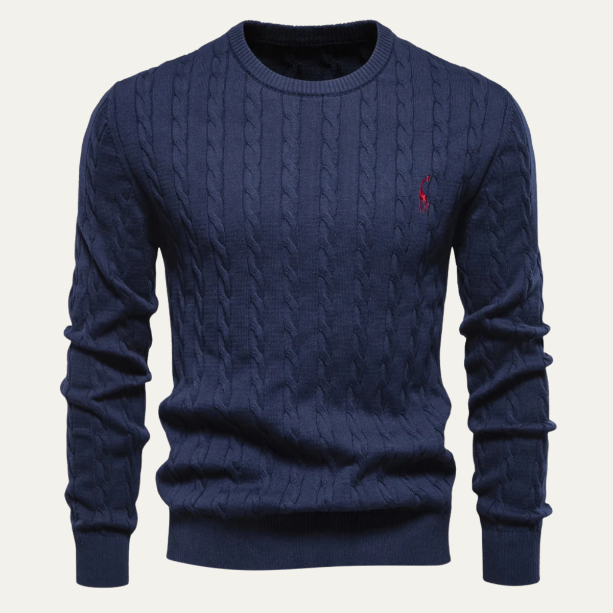 Pull col rond en maille torsadée pour homme