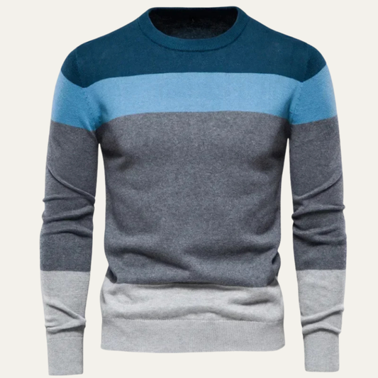 Pull col rond rayé ombré pour homme