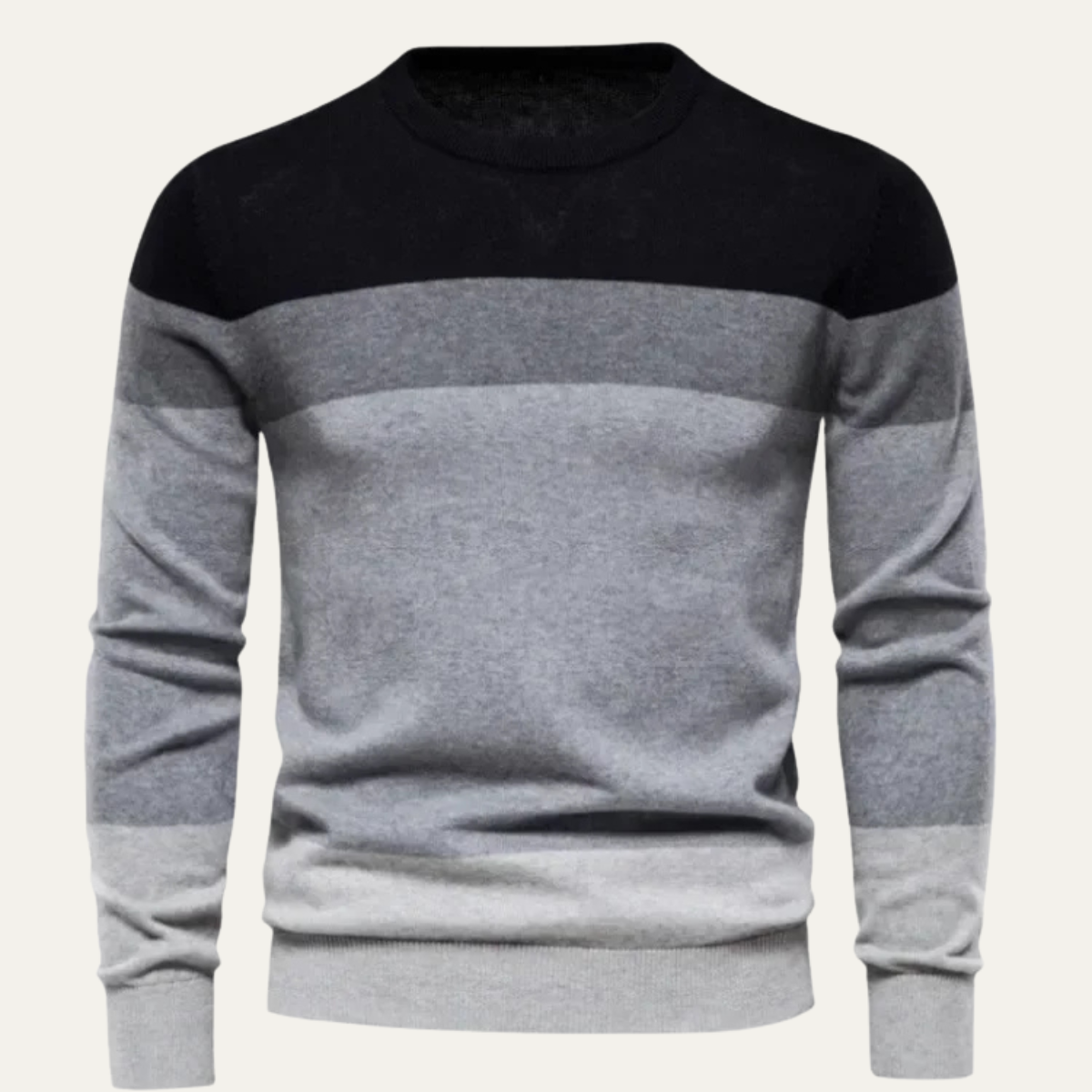Pull col rond rayé ombré pour homme