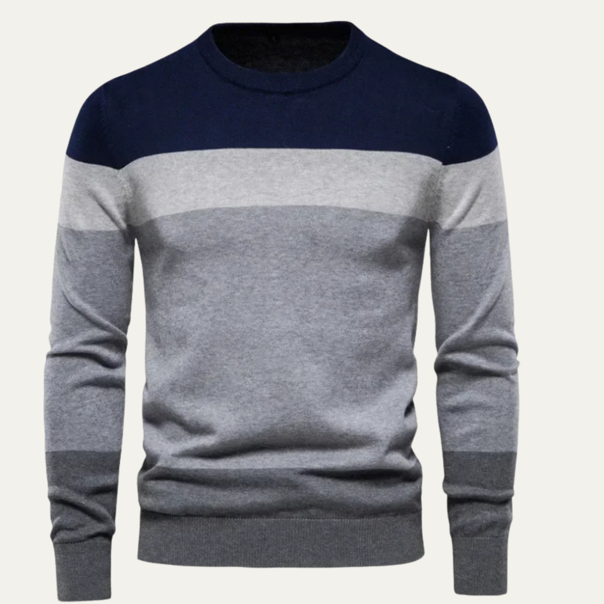 Pull col rond rayé ombré pour homme