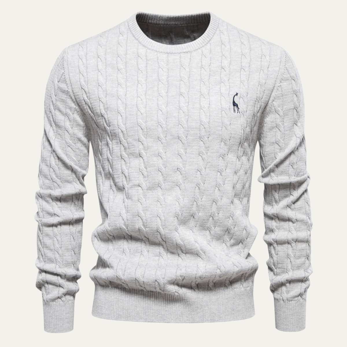 Pull col rond tendance en maille torsadée pour homme