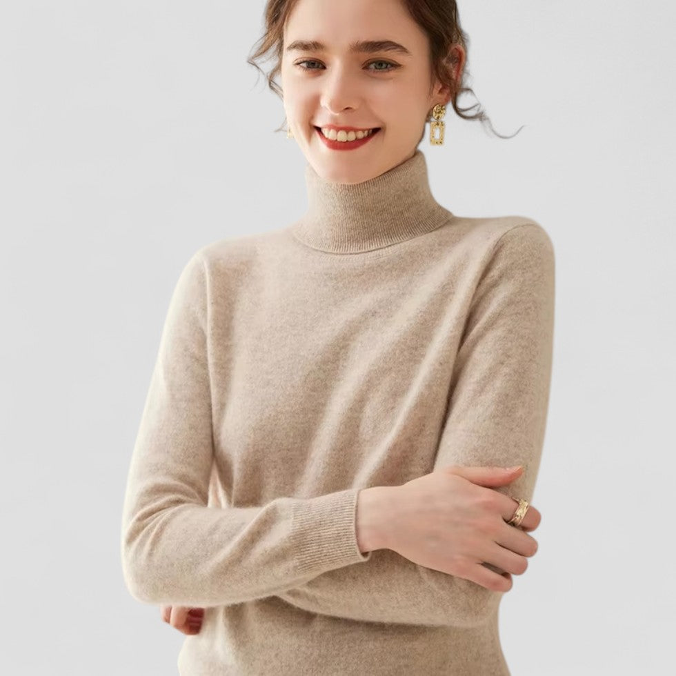 Pull col roulé en cachemire pour femme