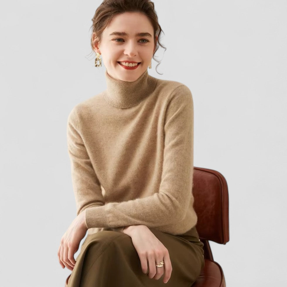 Pull col roulé en cachemire pour femme