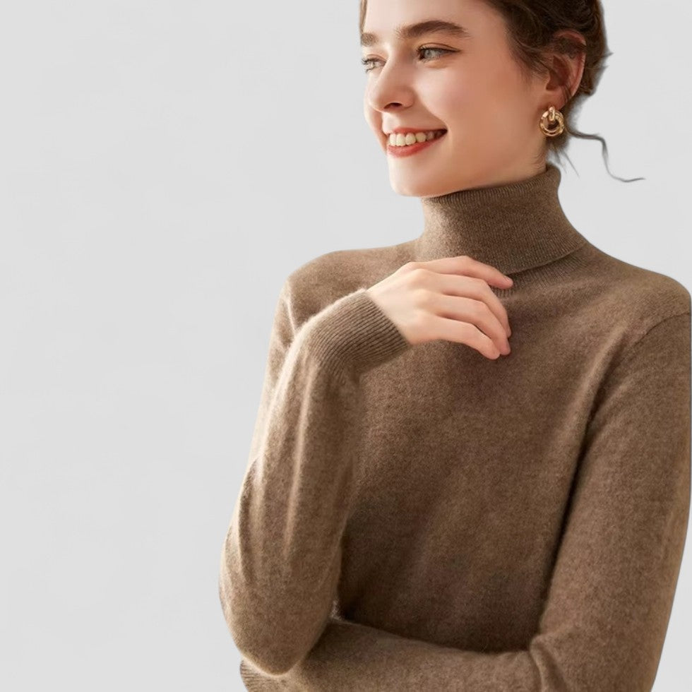 Pull col roulé en cachemire pour femme