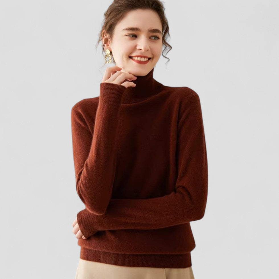 Pull col roulé en cachemire pour femme